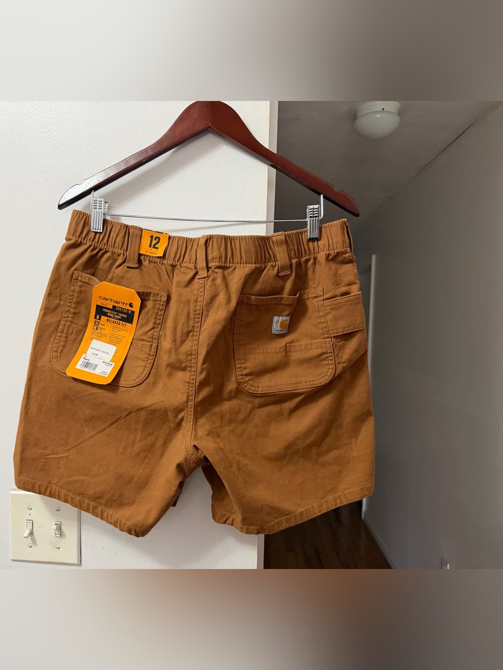 Carhartt Kids' Tan Elastic-Waist Utility Shorts